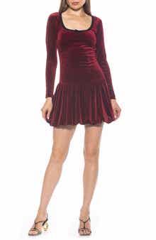 Alexia Admor Rach Lace Detail Velvet Dress