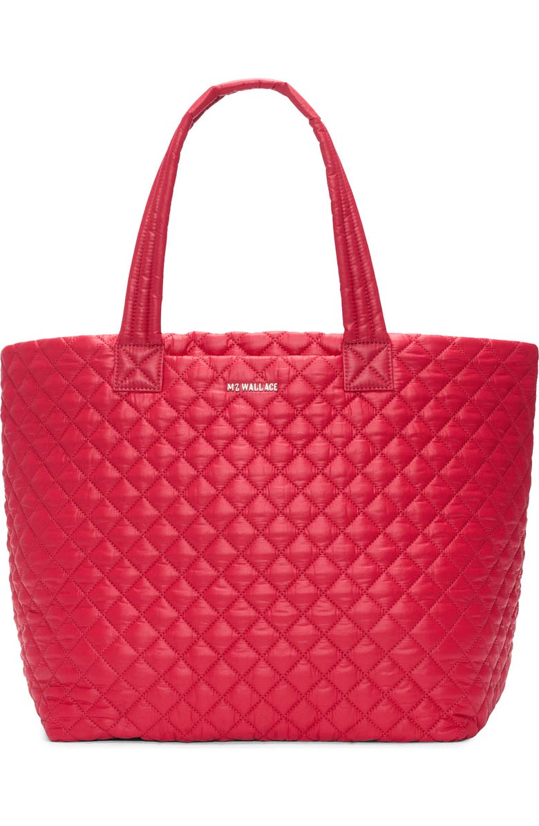 MZ Wallace Large Metro Deluxe Diamond Quilted Nylon Tote, Main, color, Apple