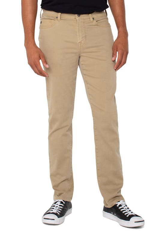 Liverpool Los Angeles Kingston Modern Slim Straight Leg Twill Pants In Khaki