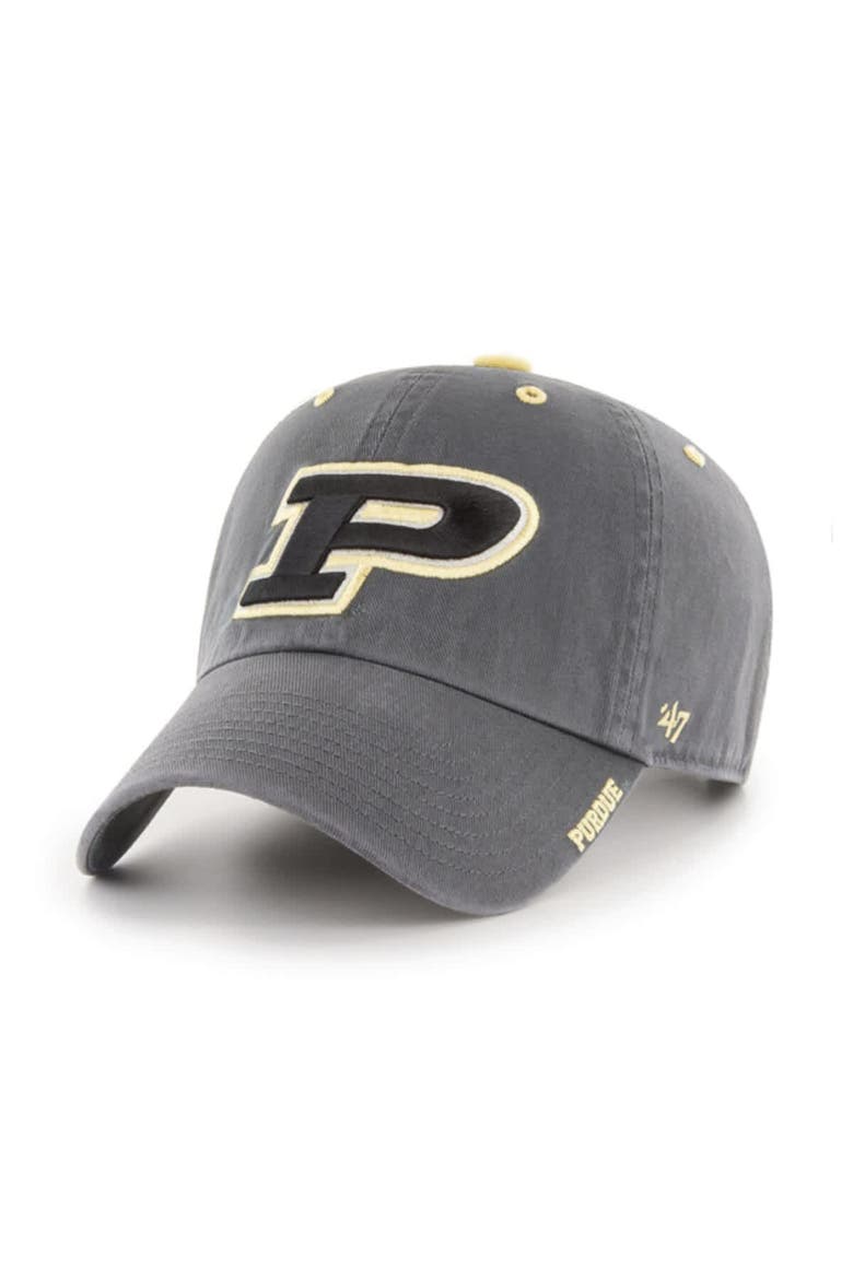 Men's '47 Charcoal Purdue Boilermakers Ice Clean Up Adjustable Hat, Main, color, Charcoal