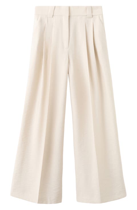 Wide Leg Lyocell Blend Pants