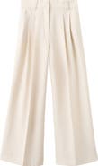 MANGO Wide Leg Lyocell Blend Pants