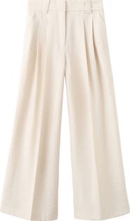 MANGO Wide Leg Lyocell Blend Pants