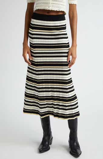 Ganni Futute Rib Stripe Midi Skirt