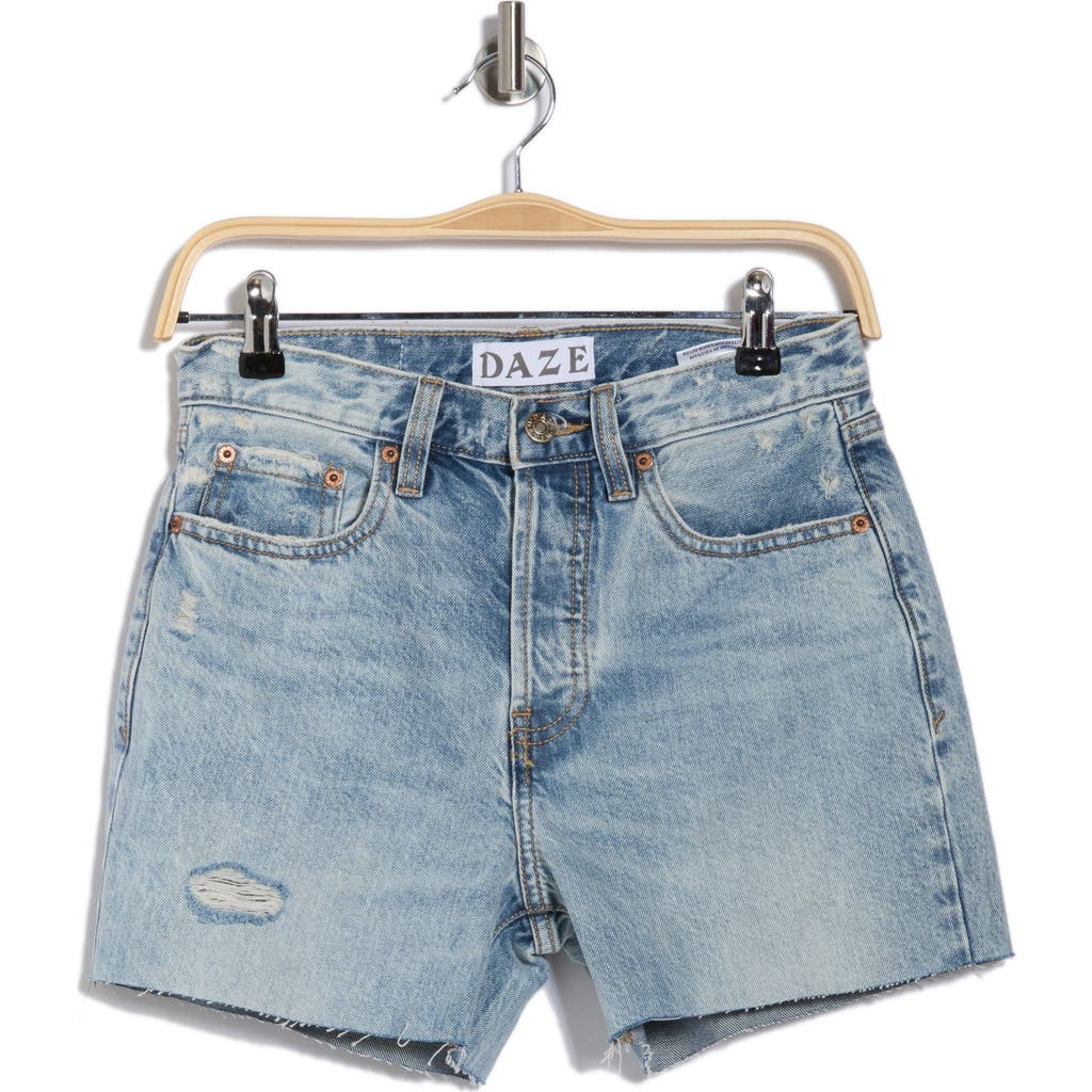 DAZE DAZE DAYDREAMER HIGH WAIST CUTOFF DENIM SHORTS