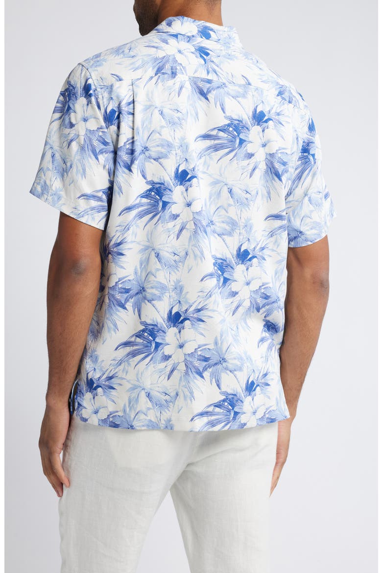 Palmeras Party Print Silk Blend Camp Shirt, Alternate, color, GENTLE VIOLET