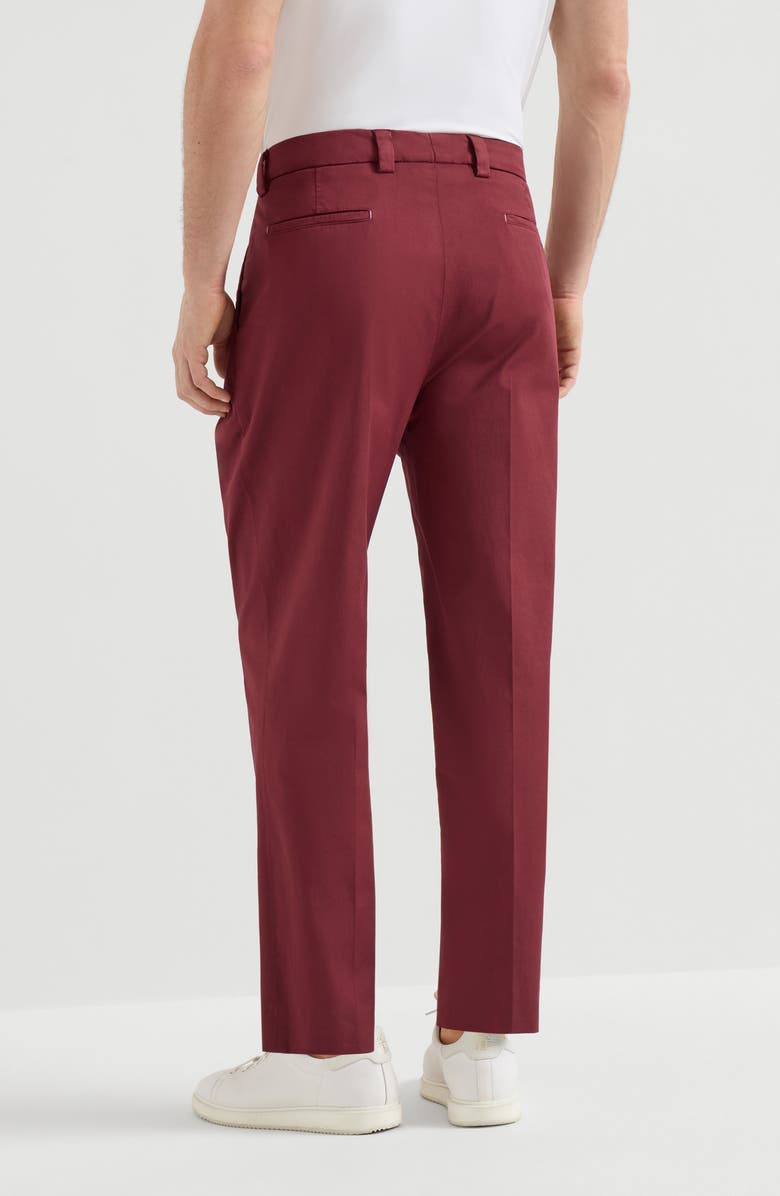 Brunello Cucinelli Trousers with tee holder, Alternate, color, Cherry