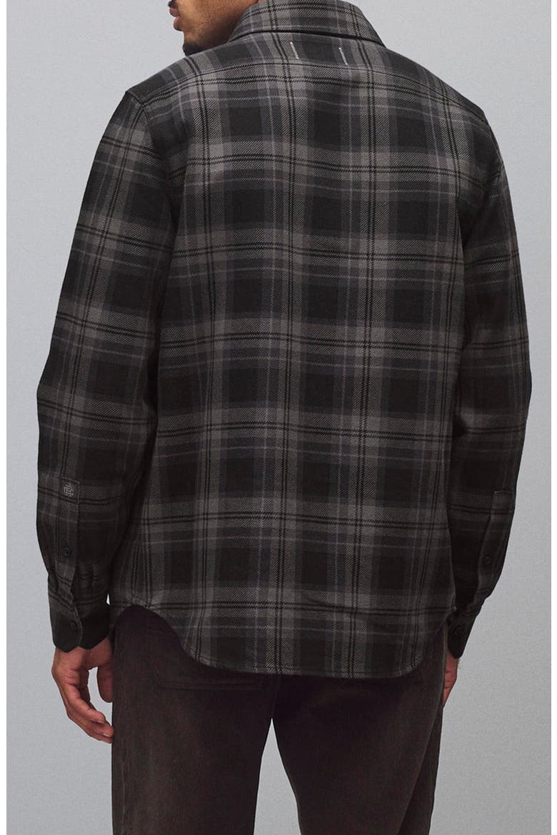 Union Plaid Cotton Button-Up Shirt, Alternate, color, CARBON-BLACK