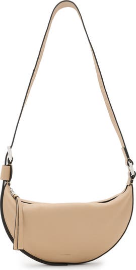 バッグ ALLSAINTS HALF MOON LEATHERCROSSBODY BAG AllSaints Half Moon Leather Crossbody Bag in Metallic | Lyst