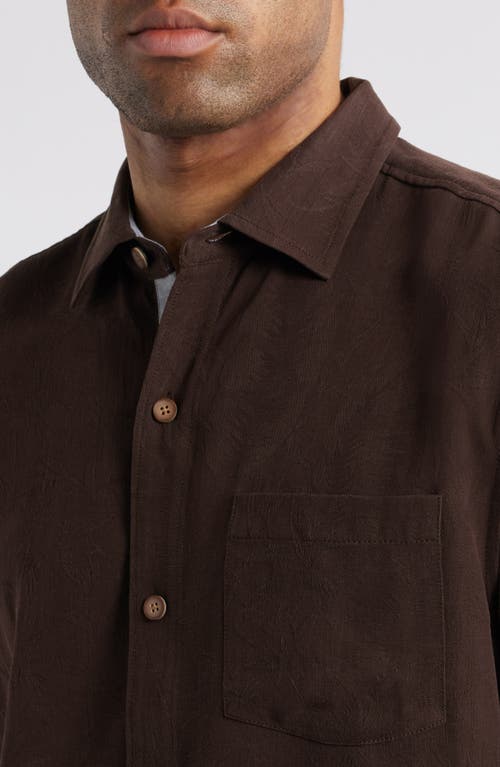 Tommy Bahama Better With Age Short Sleeve Silk Graphic Button-up Shirt In Brandy