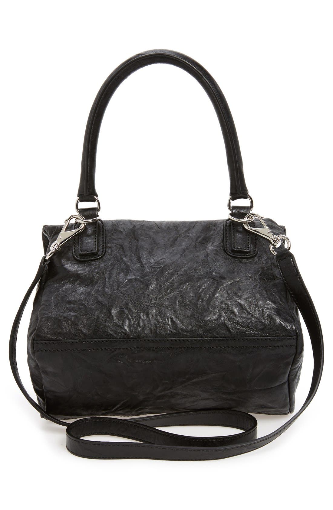 Small Pepe Pandora Leather Shoulder Bag, Alternate, color, BLACK