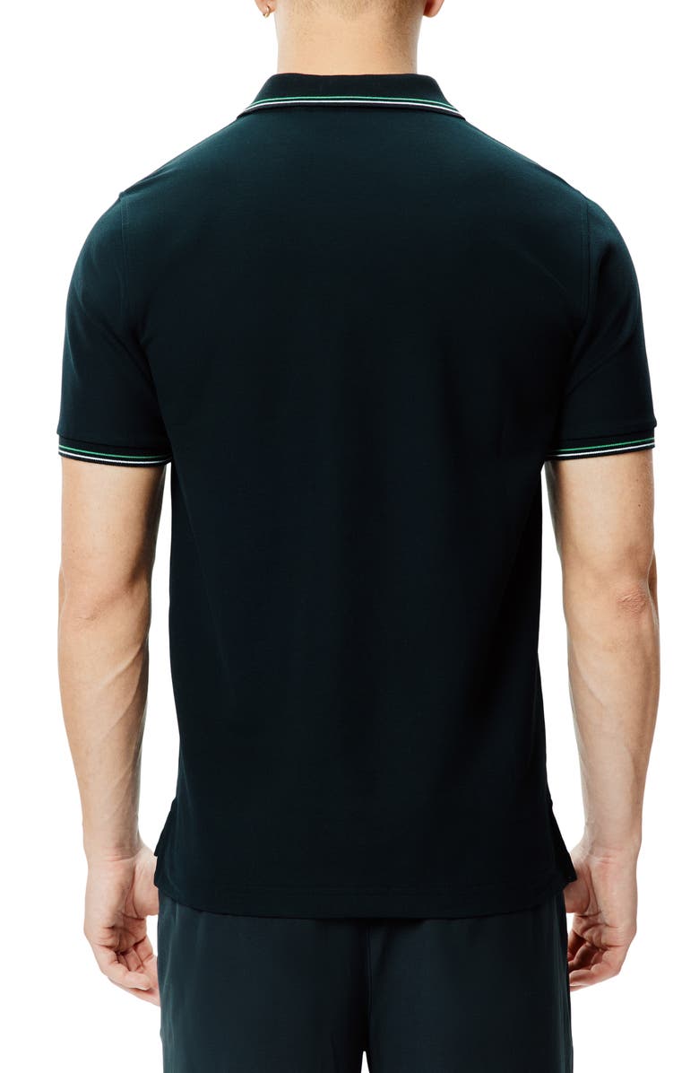 Psycho Bunny Nate Tipped Pima Cotton Piqué Polo, Alternate, color, Black