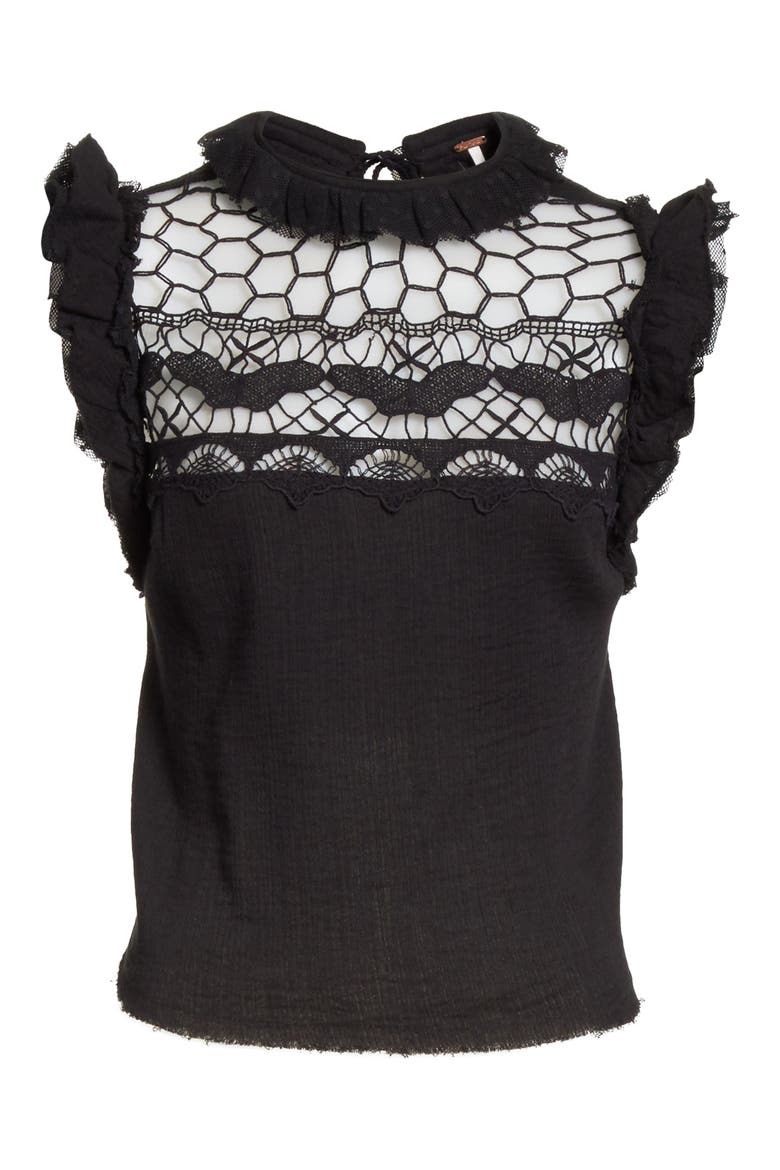 Simply Smiles Crochet Top, Alternate, color, BLACK