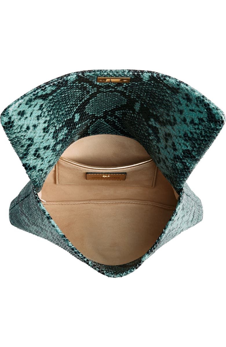 Anya Hindmarch Valorie Snake Embossed Leather Clutch, Alternate, color,