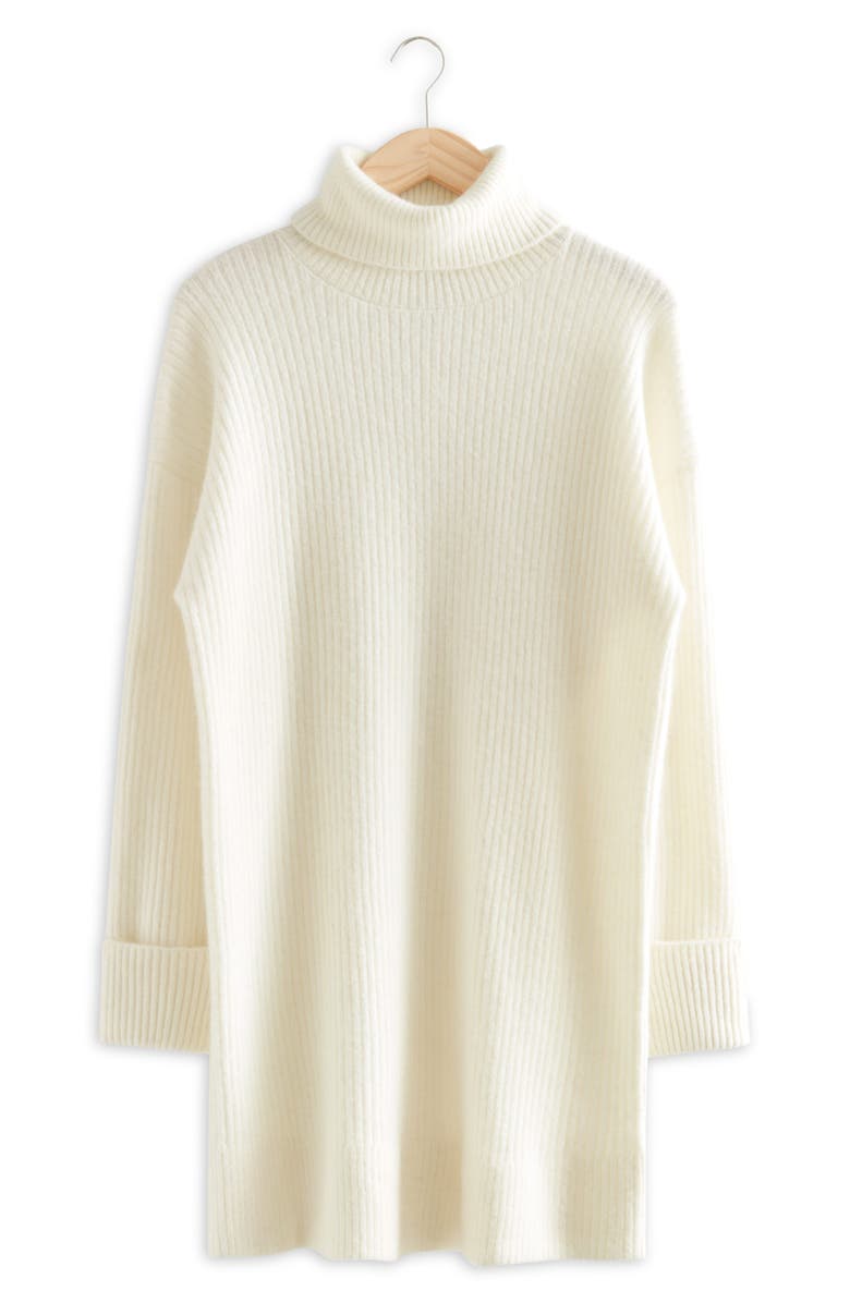 & Other Stories Oversized Turtleneck Sweater, Alternate, color, White