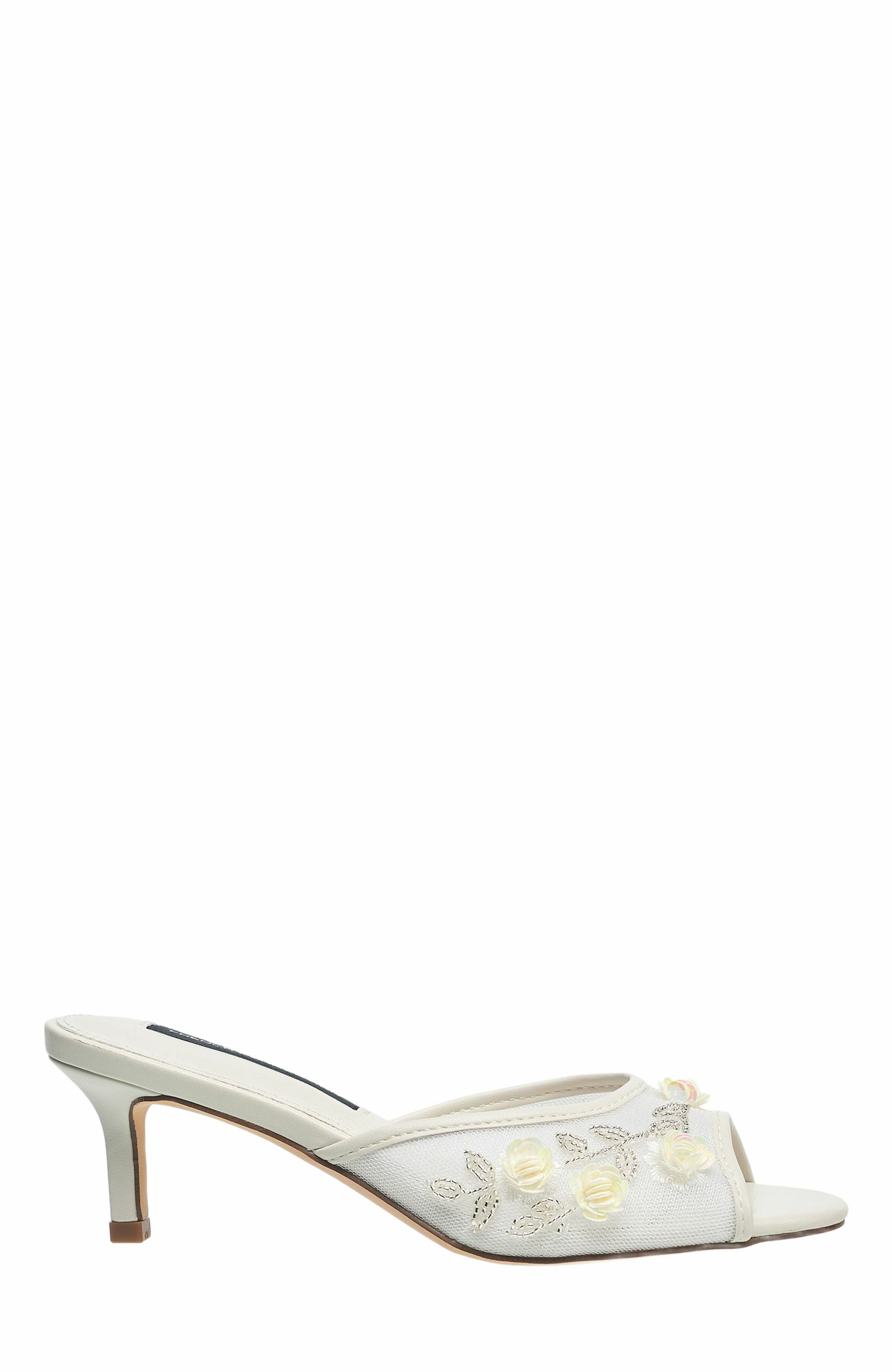 French Connection Ritz Mesh Kitten Heel, Alternate, color, White