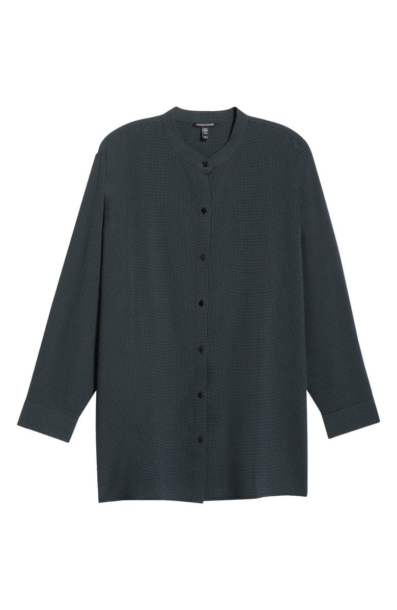 Eileen Fisher Band Collar Button-Up Shirt, Alternate, color, Eucalyptus