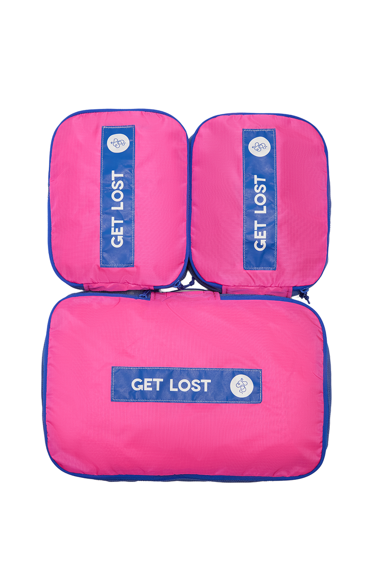 Baboon to the Moon Packing Cube Set, Main, color, Hyper Pink