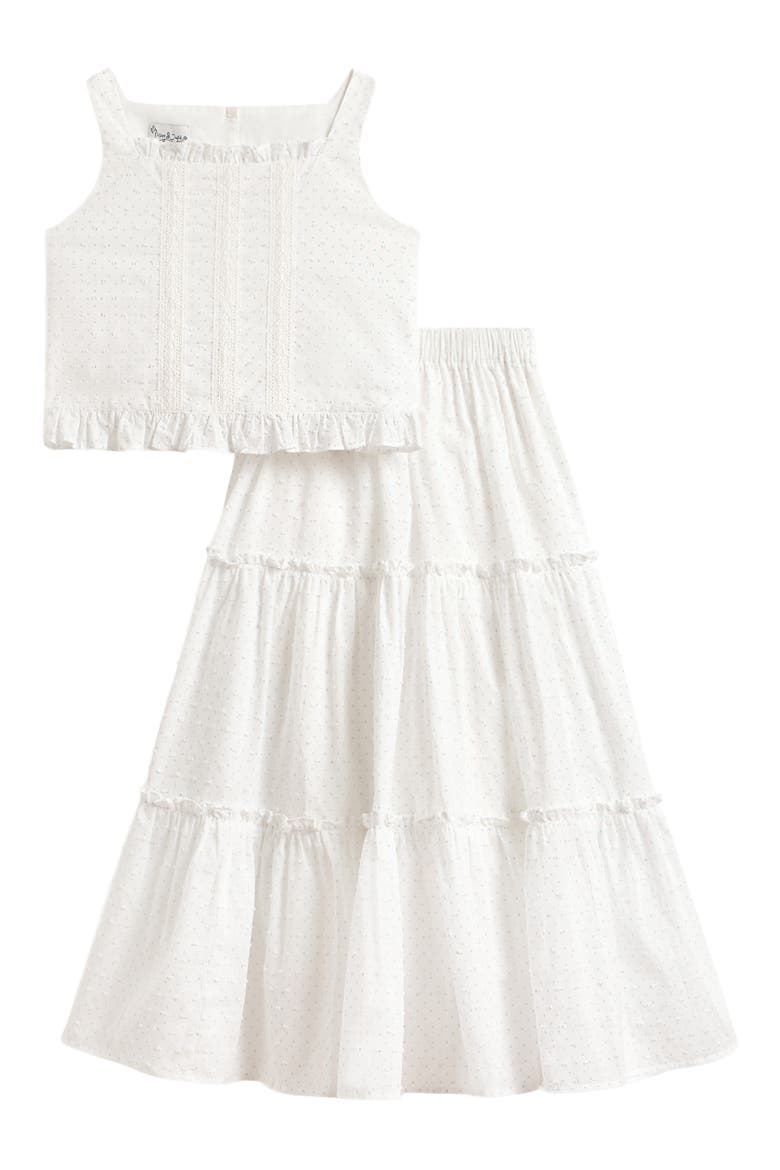 Kids' Polka Dot Tank & Maxi Skirt Set, Main, color, WHITE