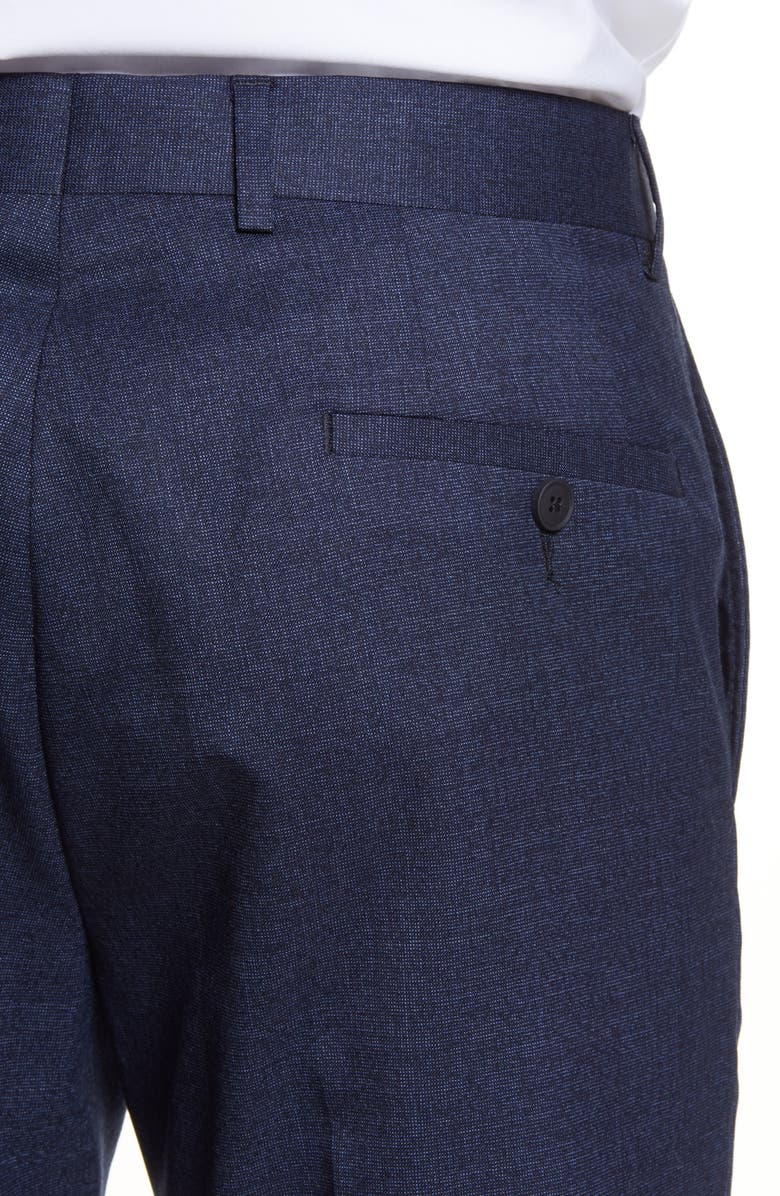 NORDSTROM MEN'S SHOP Nordstrom Flat Front Solid Stretch Wool Dress Pants, Alternate, color, 