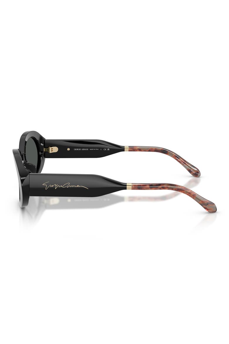 52mm Oval Sunglasses, Alternate, color, BLACK/ DARK GREY