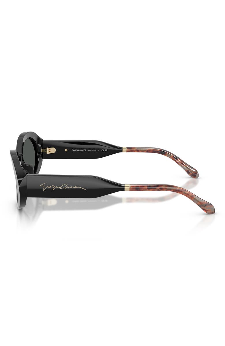Giorgio Armani 52mm Oval Sunglasses, Alternate, color, Black/ Dark Grey
