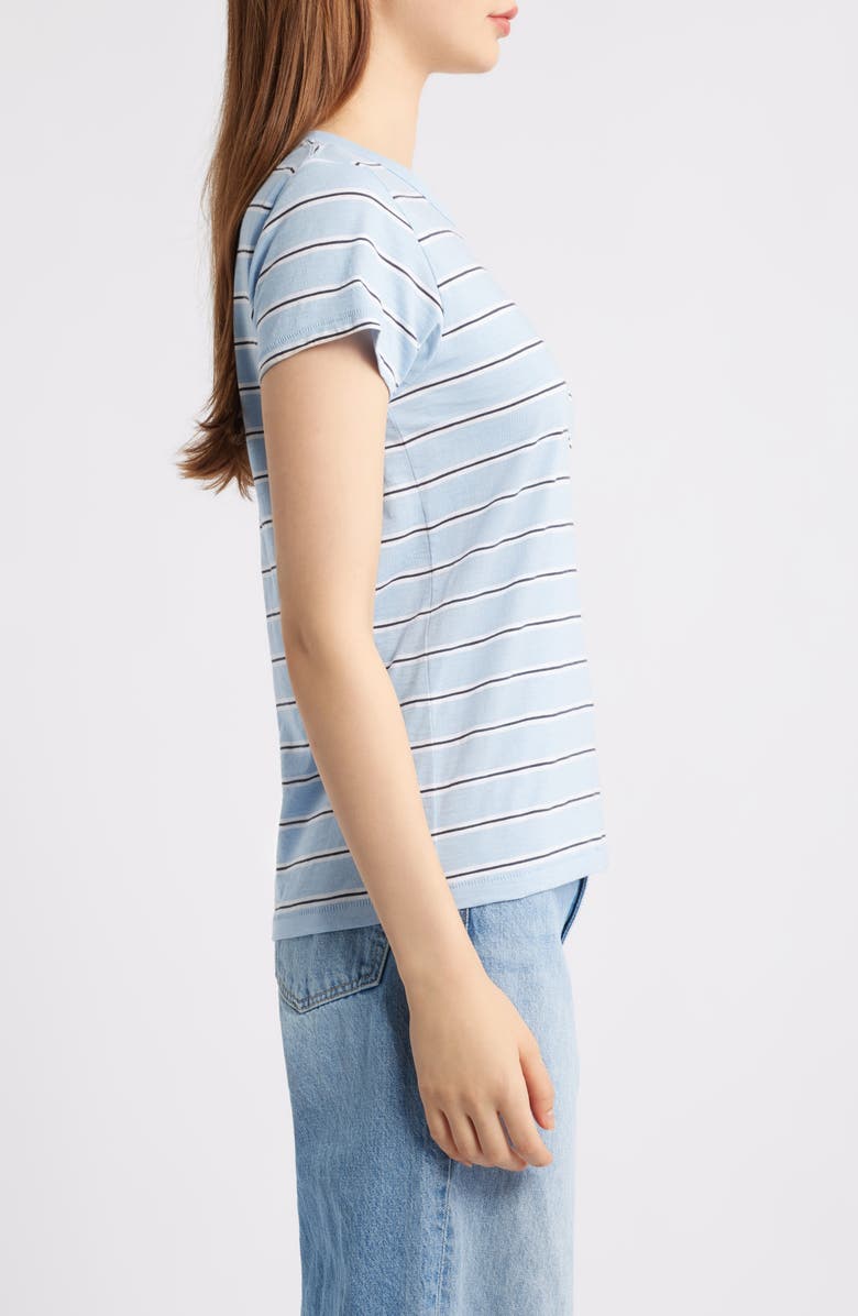 rag & bone The Slub Stripe T-Shirt, Alternate, color, Light Blue Multi