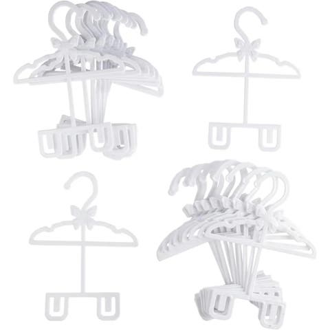 Doll White Full-Outfit Clothes Hangers for 18" Dolls - 24pk - Compatible w American Girl- Unique Design Holds Your Top & Bottom at Once