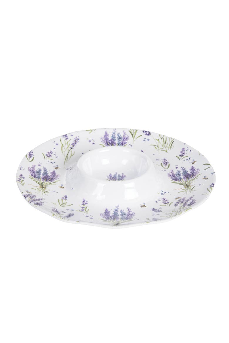Lavender Fields Chip & Dip Novelty Dinnerware Serving Plate 13.4", Alternate, color, Purple