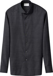 Eton Slim Fit Check Merino Wool Button-Up Shirt