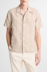 Vince Eyelet Linen Button-Up Shirt