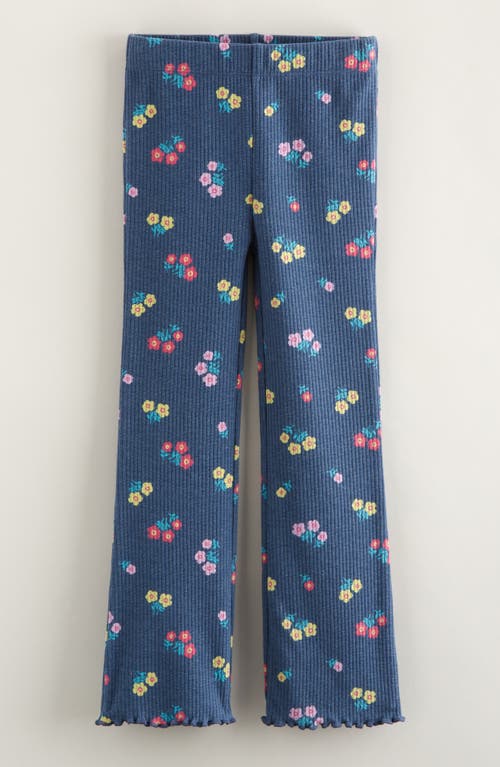 Tucker + Tate Kids' Rib Print Flare Leggings in Navy Denim Chessie Floral 