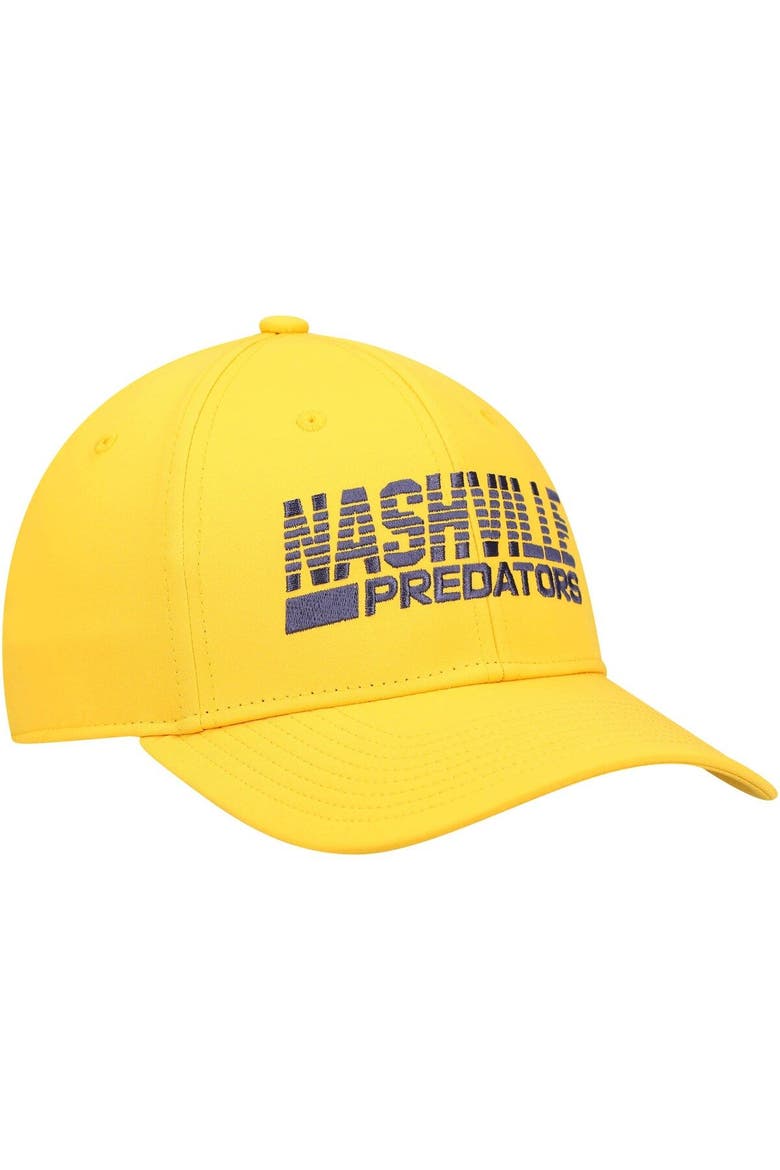 Men's adidas Gold Nashville Predators 2021 Locker Room AEROREADY Flex Hat, Alternate, color, Gold