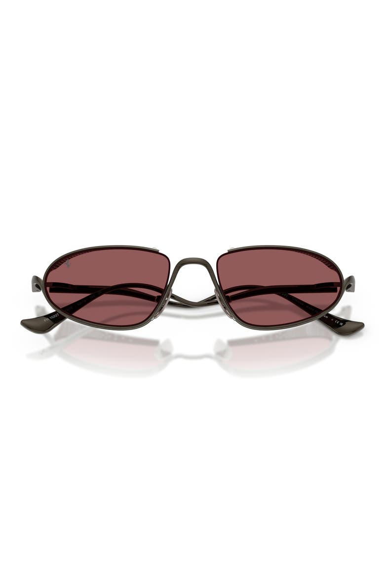 53mm Oval Sunglasses, Alternate, color, GUNMETAL / RED
