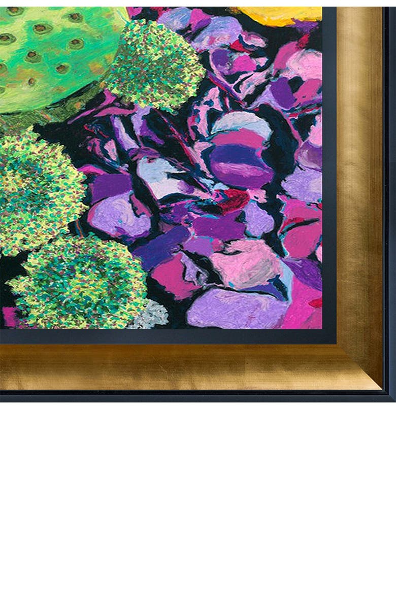 OVERSTOCK ART Yellow Cala with Gold Luminoso and Black Custom Stacked Frame, Main, color, 