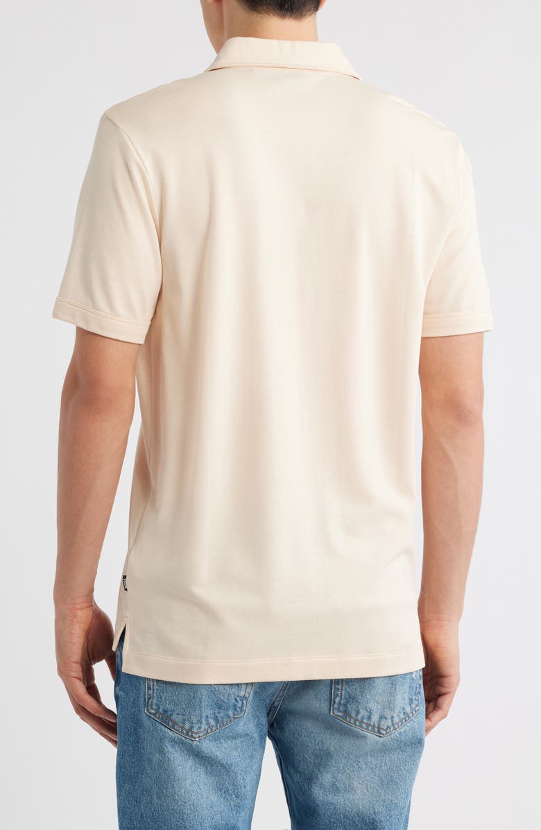 BOSS Press Lyocell & Cotton Polo, Alternate, color, Open Beige