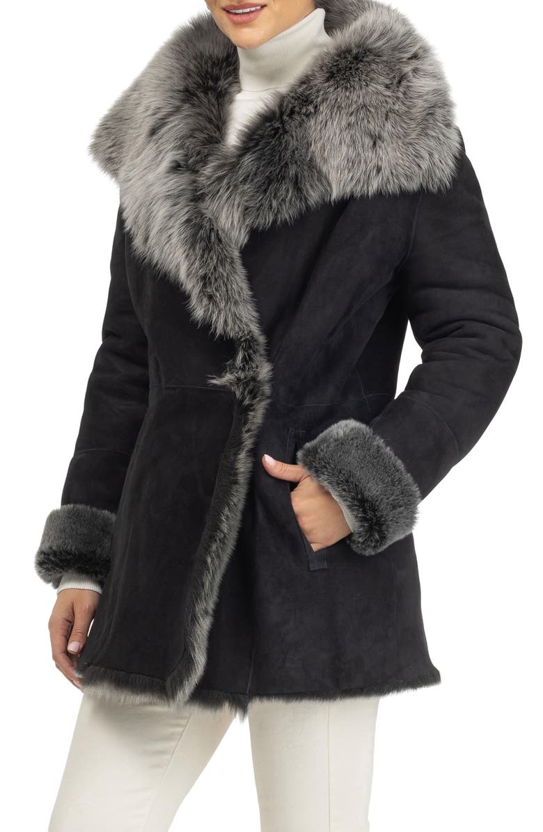 GORSKI Merino Toscana Lamb Short Jacket, Alternate, color, Black Brisa