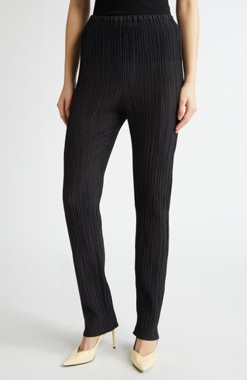 Bite Studios Parchment Pleated Cotton & Silk Pants In Black