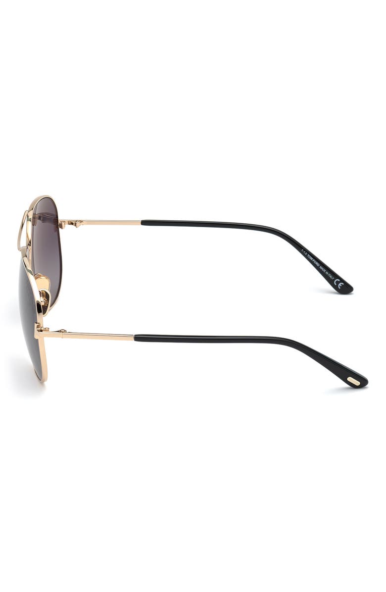 TOM FORD Clark 59mm Polarized Aviator Sunglasses, Alternate, color,