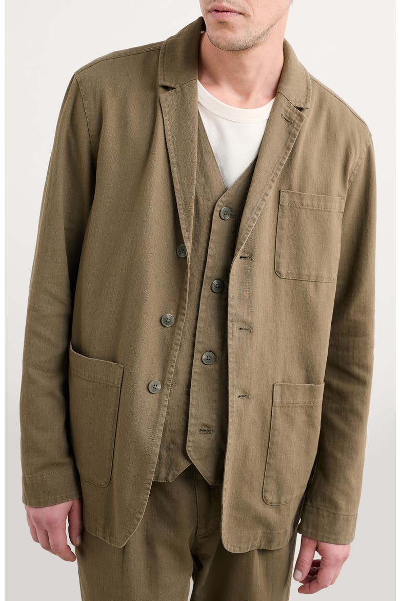 Tollgate Linen & Organic Cotton Blazer, Main, color, RIVERBED