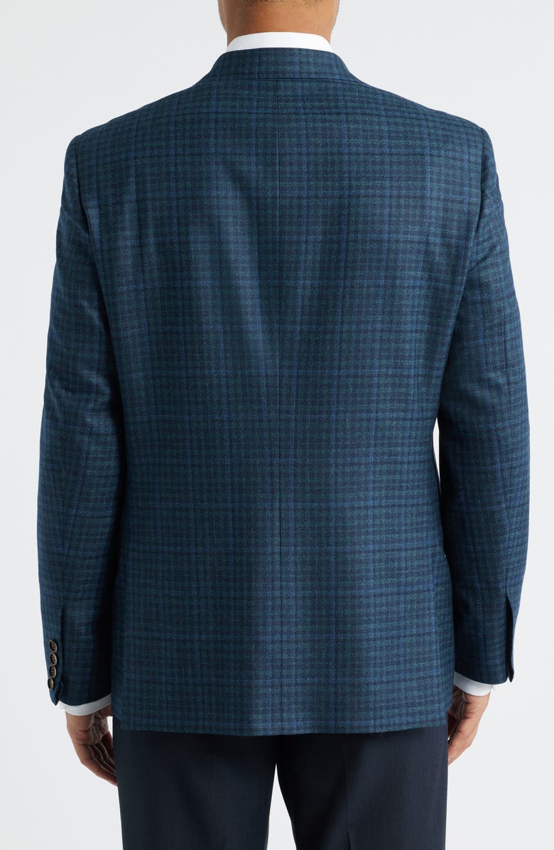 Heritage Gold Milano Contemporary Fit Green Check Super 130s Wool Sport Coat, Alternate, color, Green