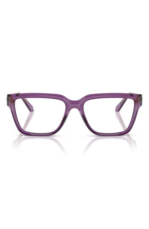 Versace 53mm Rectangular Optical Glasses In Violet