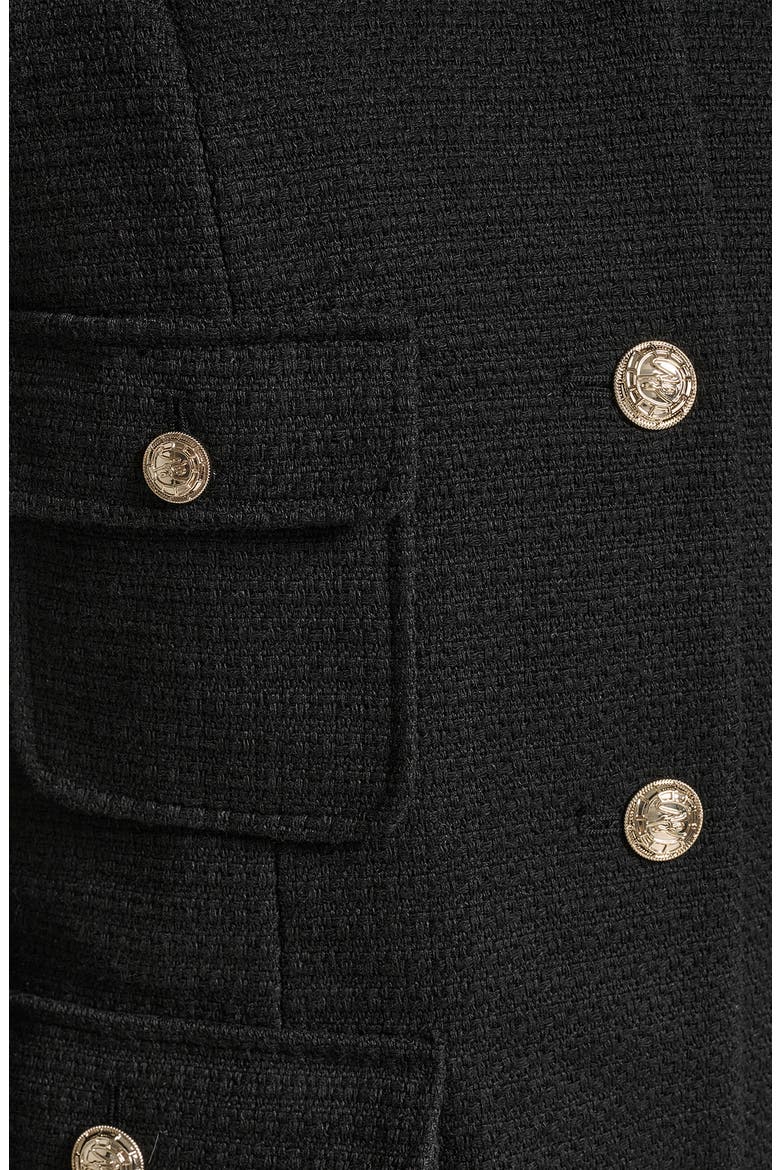 Single Breasted Long Coat, Alternate, color, BLACK
