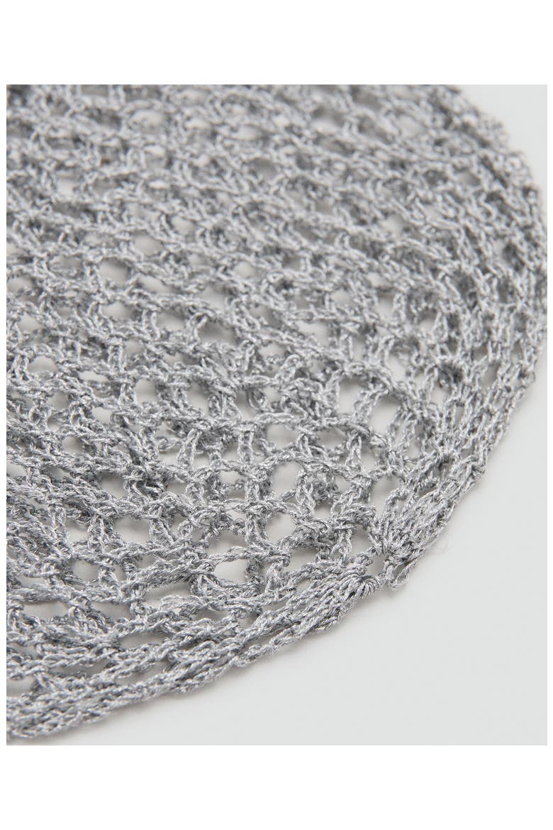 Button Trim Open Stitch Hat, Alternate, color, GREY