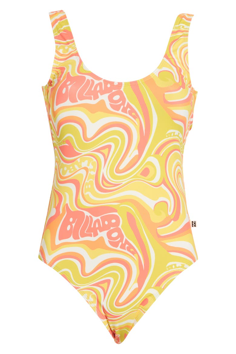 Tropic Vibes One-Piece Swimsuit, Alternate, color, CORAL CRUSH