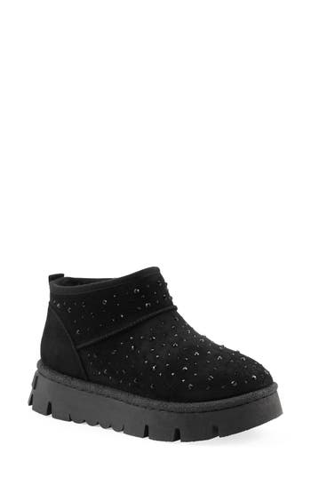 White Mountain Footwear Tomas Faux Fur Bootie In Black