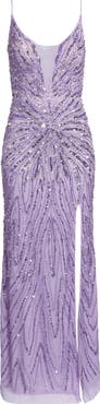 Jump Apparel Glitter Mesh Column Gown