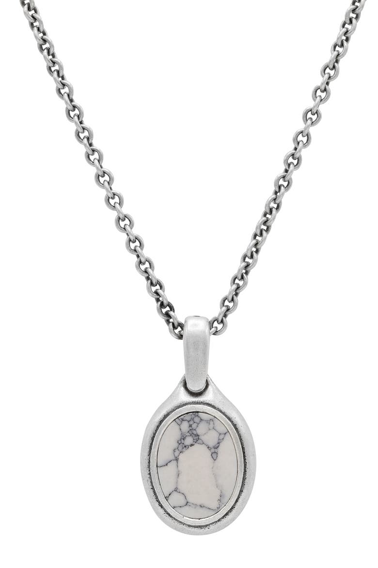 Artisan Howlite Pendant Sterling Silver Necklace, Main, color, SILVER