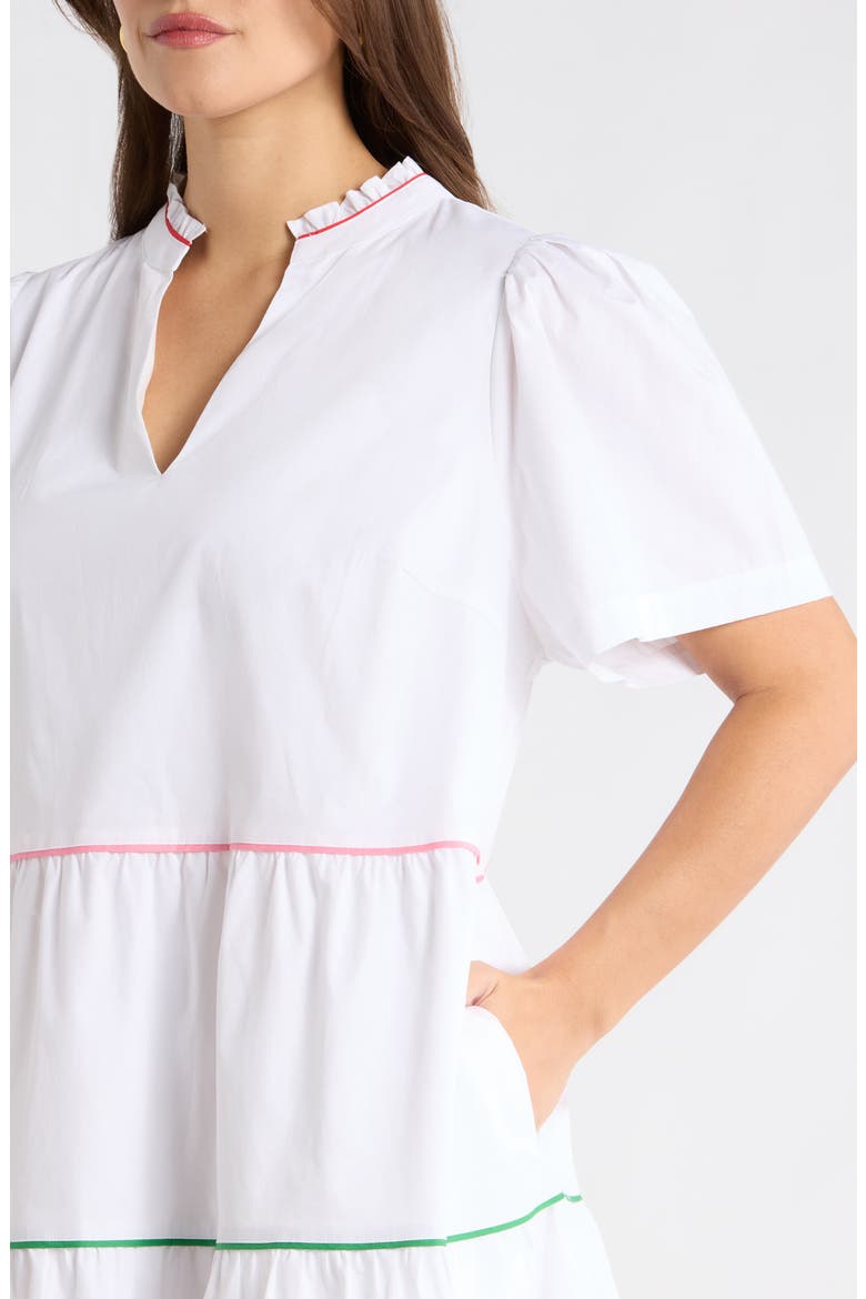 Candace Tiered Mini Dress, Alternate, color, WHITE