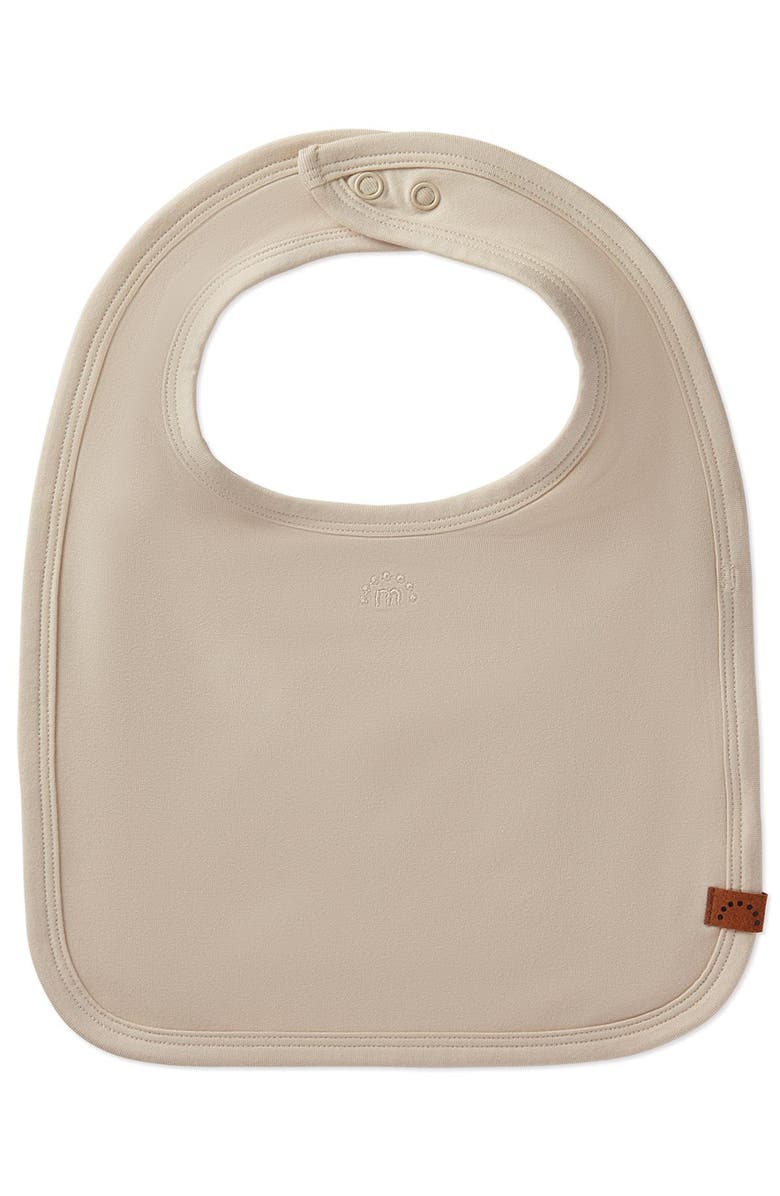 MiniMoi Baby Stretch Modal Back-Snap Solid-Color Bib, Main, color, Latte
